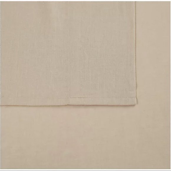 FRYE Linen Cotton Blend Beige TWIN Sheet Set 3PC - Picture 5 of 8